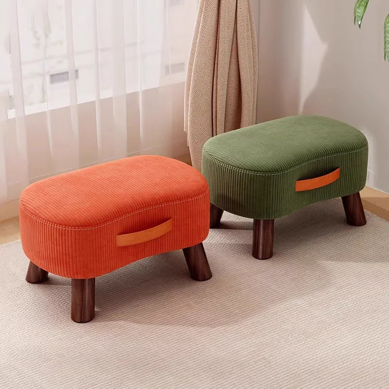 Household    Stool   Footstool   Wood Material   Living Room Furniture   Wooden Frame   Fabric