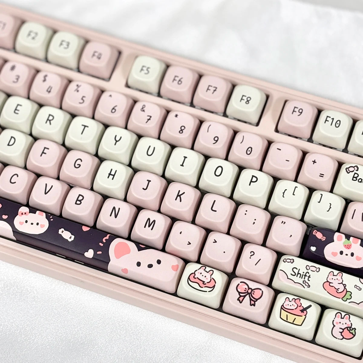 95 Keys artoon Cute Puppy Cat Kitty Keycaps GMK PBT Keycap MOA Profile Dye Sublimation For  DIY Mechanical Keyboard Girls Gift