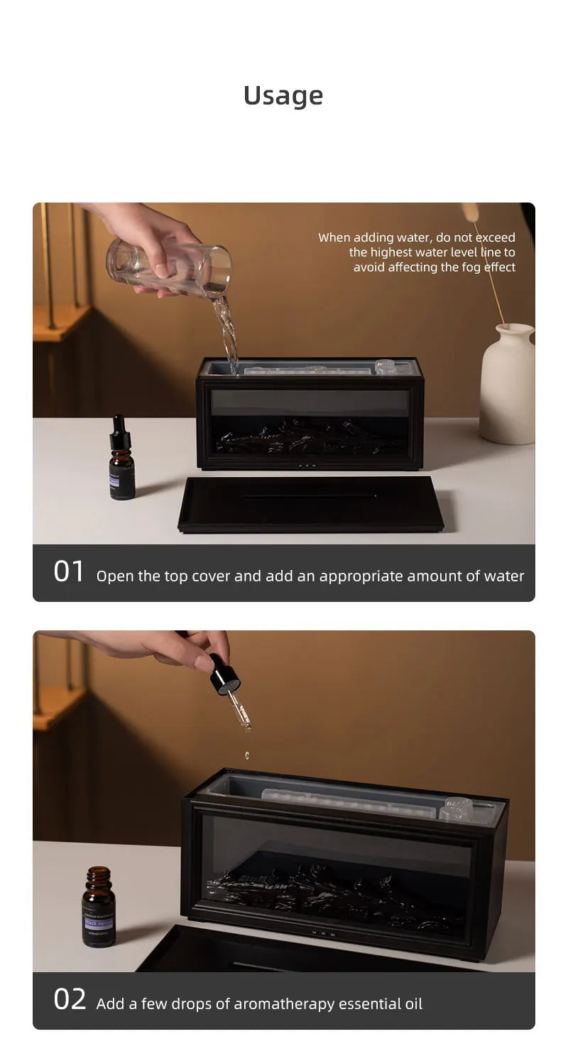 7 colors of essential oil fireplace diffuser mini flame aromatherapy fireplace humidifier aromatherapy oil diffuser