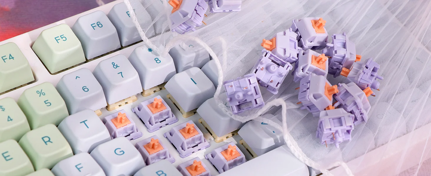 30 Pieces EPOMAKER Wisteria Tactile 46gf 5-Pin Factory Lubed Switch for Hot Swappable Mechanical Gaming Keyboard