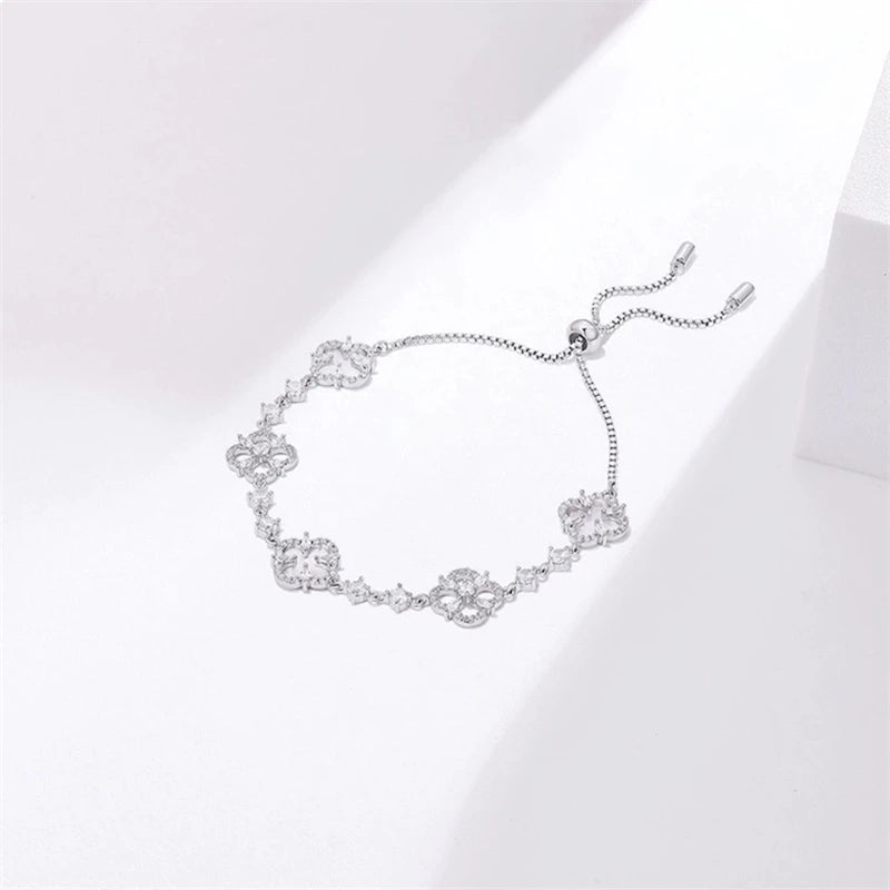 Classic Fashion Natural Shell Stone Crystal Flower Bracelet for Women 2025 New Stainless Steel Jewelry Bracelet Accessories