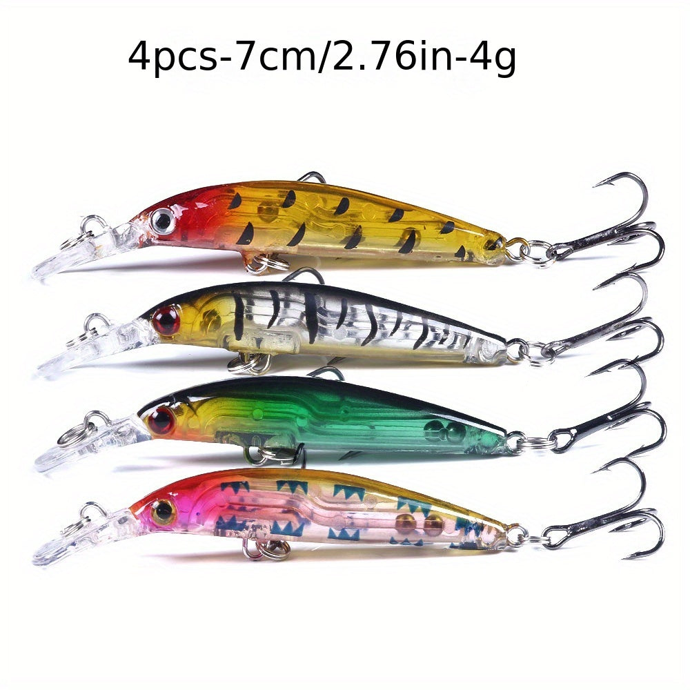 [56pcs Fishing Lures Kit] 56pcs Fishing Lures Kit | Crankbait Tackle Minnow Popper Pencil Swimbaits Hook Hard Baits Set for Pike Carp Bass Freshwater Saltwater | Christmas Gift for Man