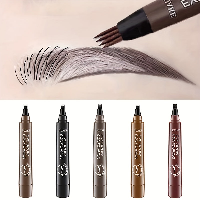 1pc Waterproof Eyebrow Pen - Microblading Eyebrow Pencil with a Micro-Fork Tip Applicator - Creates Natural Looking Brows Makeup Effortlessly