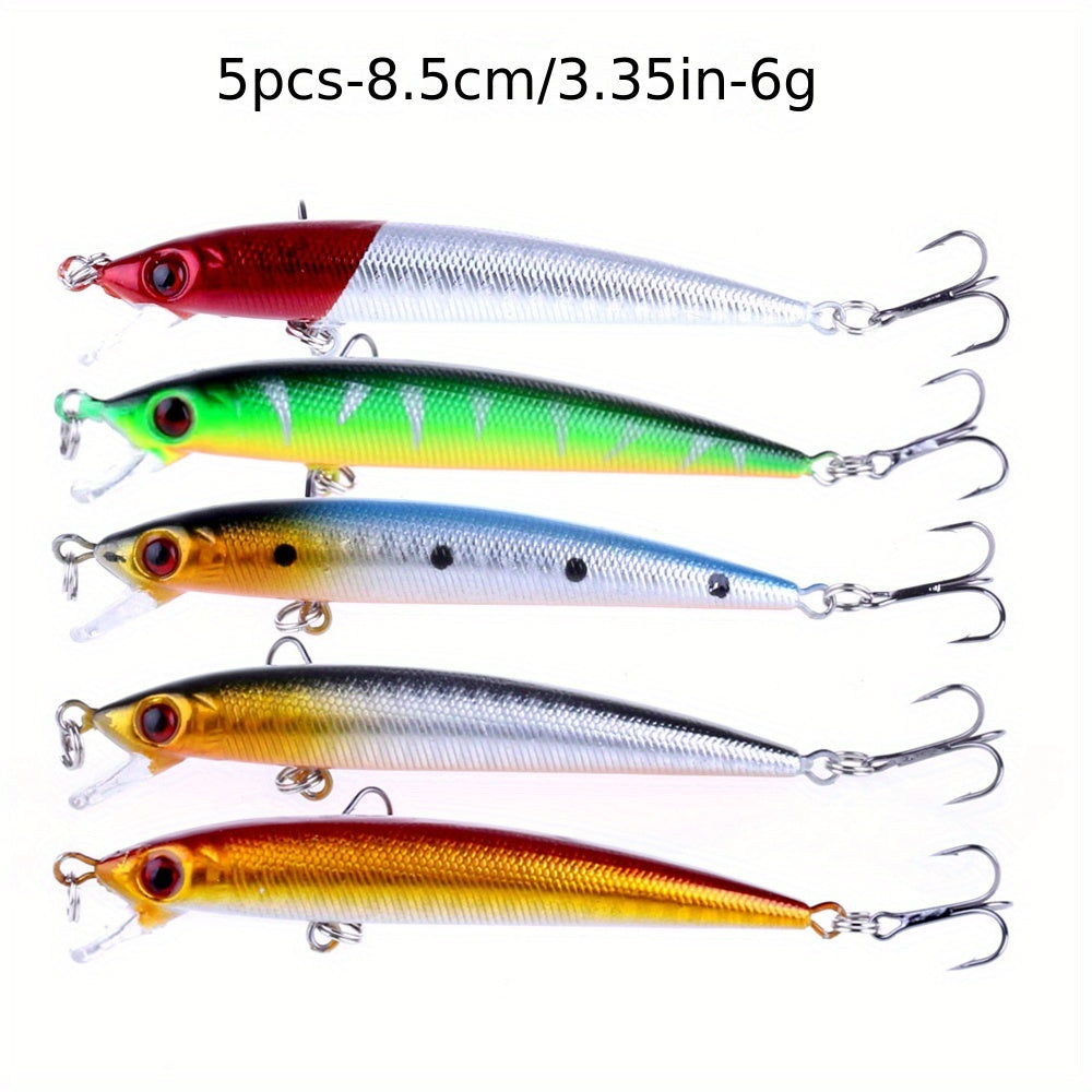 [56pcs Fishing Lures Kit] 56pcs Fishing Lures Kit | Crankbait Tackle Minnow Popper Pencil Swimbaits Hook Hard Baits Set for Pike Carp Bass Freshwater Saltwater | Christmas Gift for Man