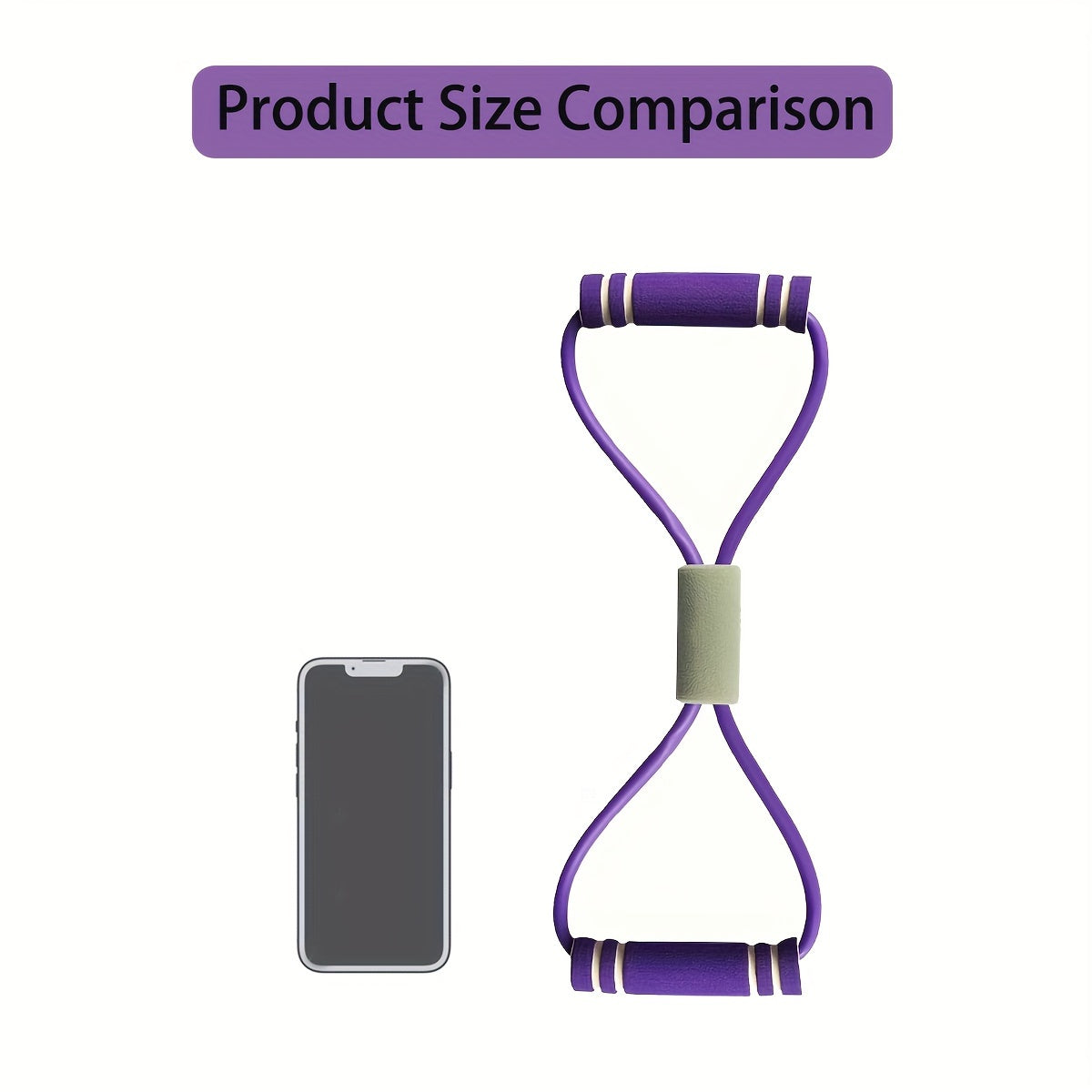 8-Shaped TPE Tension Belt with Handles - Elastic Yoga Resistance Band for Chest Expansion, Arm & Leg Stretching, Workout, Yoga, Pilates - Stackable, Medium Tension, Perfect for Beginners