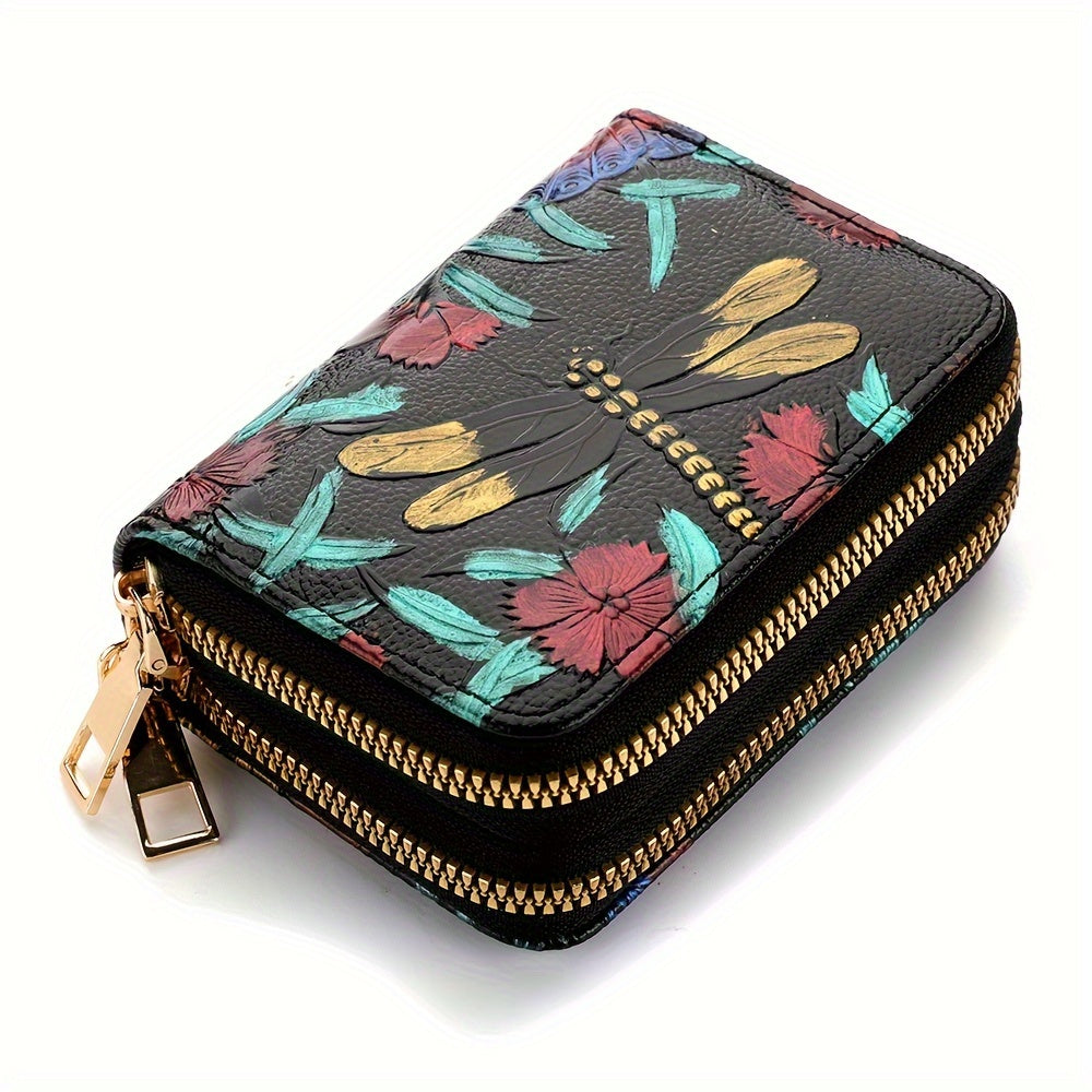 Stylish Womens Double Zipper Wallet - Compact Short Card Holder with Large Capacity, Practical Coin Purse for Everyday Use